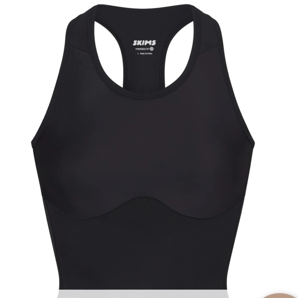 SKIMS Performance Racer Back Tank in Onyx
